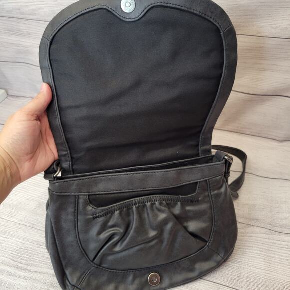 Coldwater Creek Gray Studded Vegan Leather Organizing Shoulder Bag - Picture 8 of 15